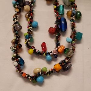 44" Beaded Colorful Necklace